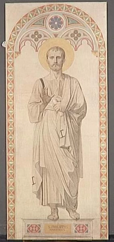 Cartone per le vetrate della Cappella di San Ferdinando San Clemente di Alessandria - san Filippo apostolo